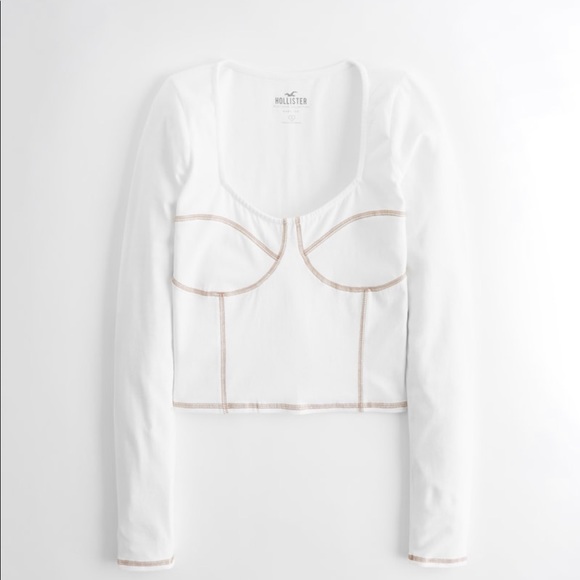 Hollister Tops Corset T Shirt Bra Outline Seamed Stitching Poshmark